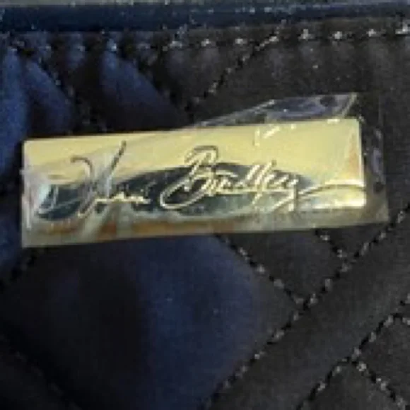 Vera Bradley Trapeze Quilted Crossbody with Patent Leather Trim Navy Blue - Picture 3 of 7